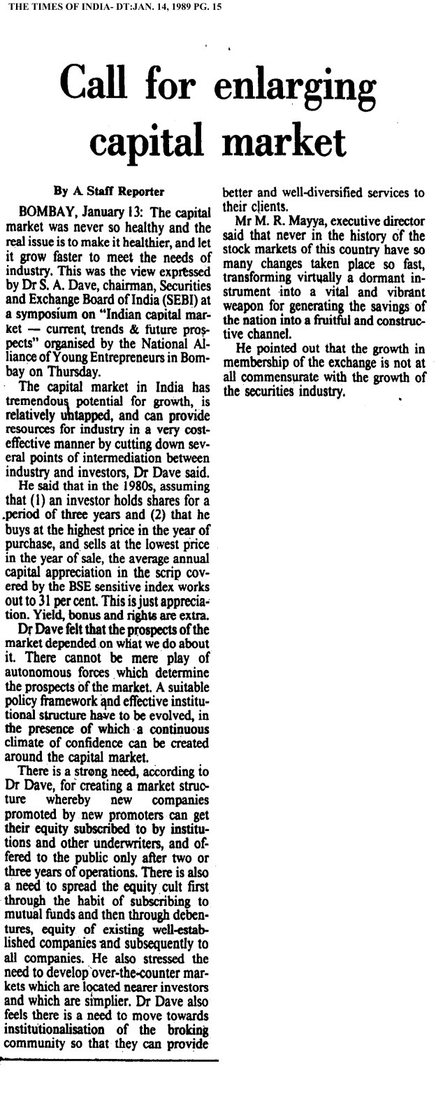 Call for enlarging capital market