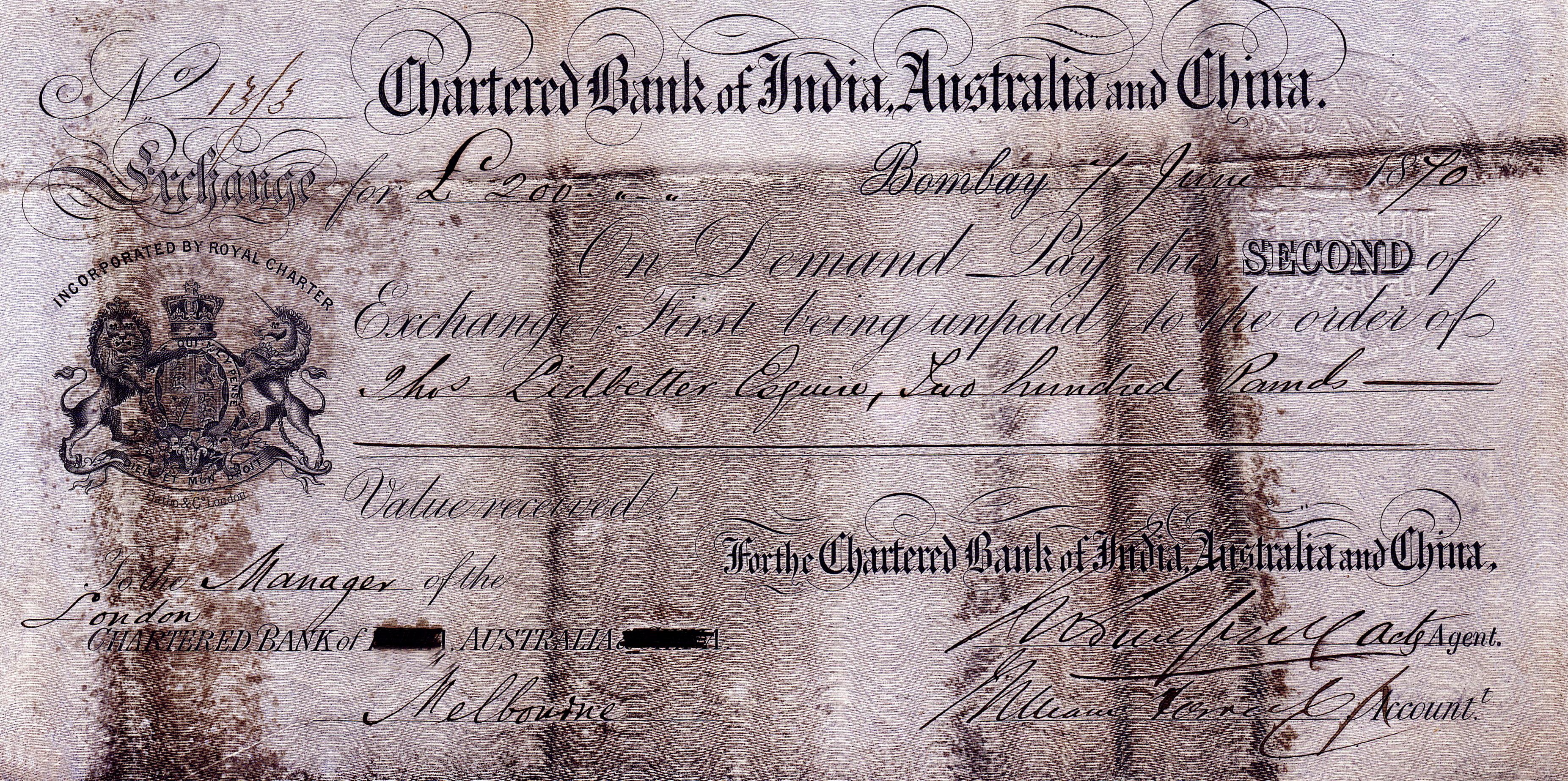 Chartered Bank of India, Australia and China