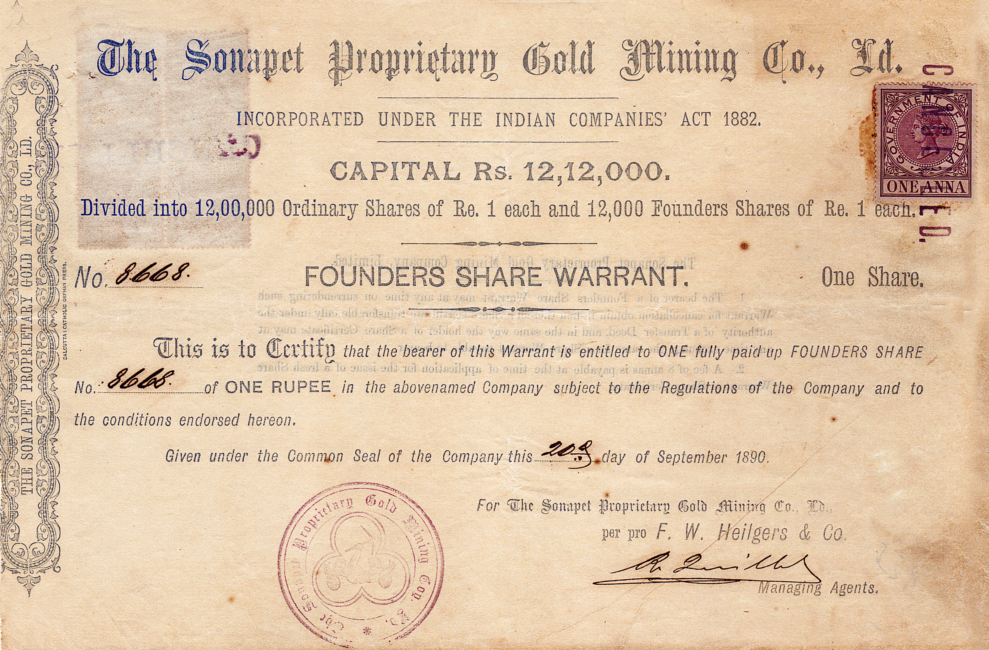The Sonepat Proprietary Gold Mining Co Ld