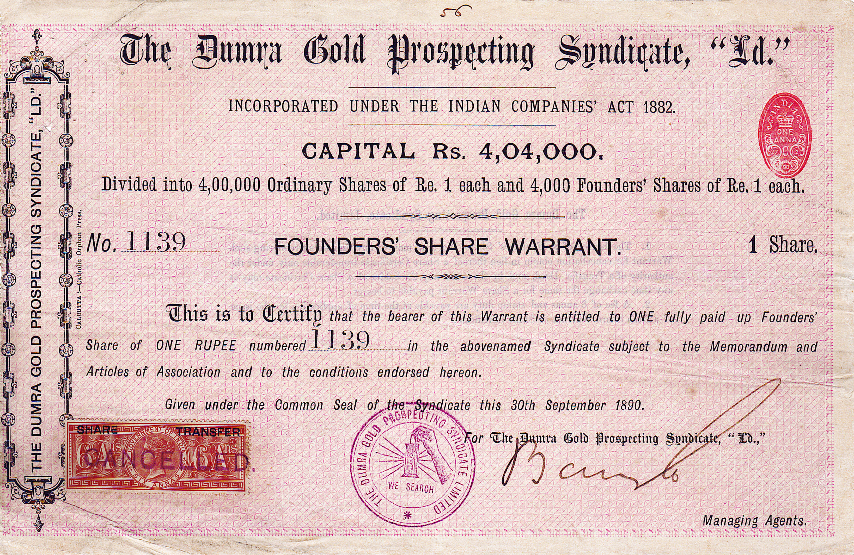 The Dumra Gold Prospecting Syndicate Ld